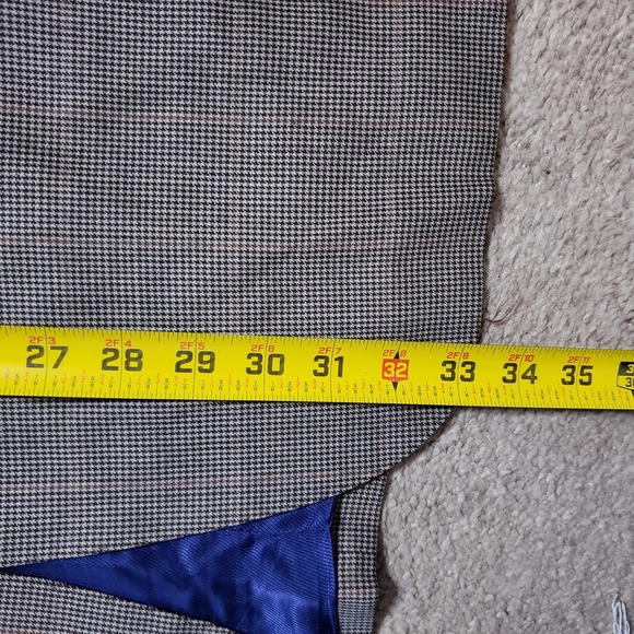 M&S Sartorial 44R Gray Windowpane Houndstooth Wool Mens Blazer Sport Coat Jacket - Picture 10 of 14